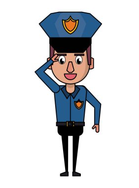 Polis memuru karikatür renkli