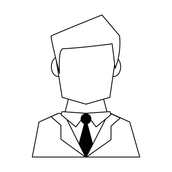 Affärsman avatar ansiktslös profil i svart och vitt — Stock vektor