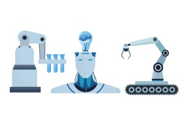 beyin ve robotik kollu robot