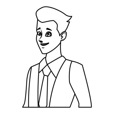 Siyah ve beyaz yönetici işadamı karikatür