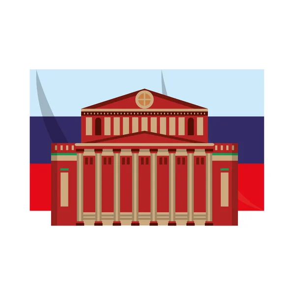 Bandera de Rusia con el Kremlin — Vector de stock