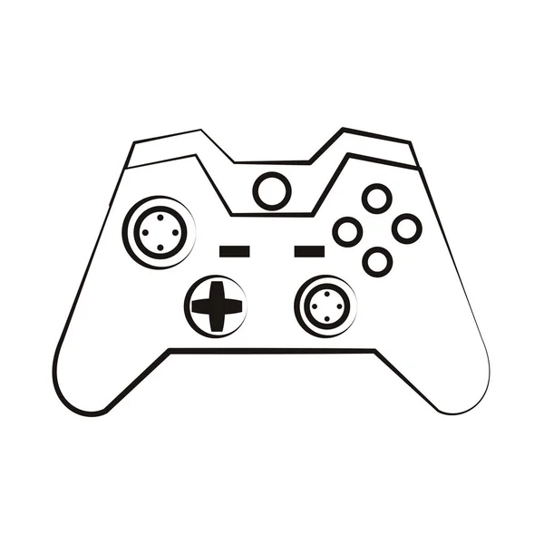 Bosquejo de gamepad de consola moderna — Vector de stock