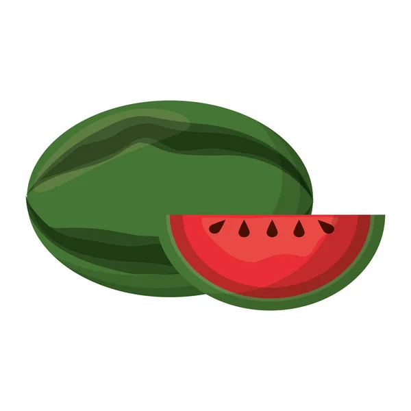 Anguria frutta fresca cartone animato — Vettoriale Stock