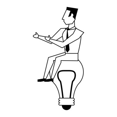 siyah beyaz iş adamı avatar simgesi karikatür