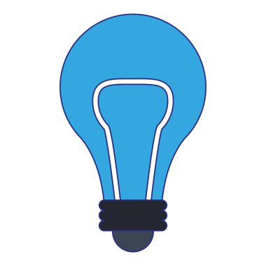 ampul simgesi karikatür izole mavi çizgiler