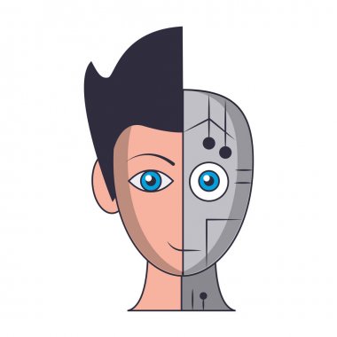 insansı cyborg avatar çizgi film karakteri