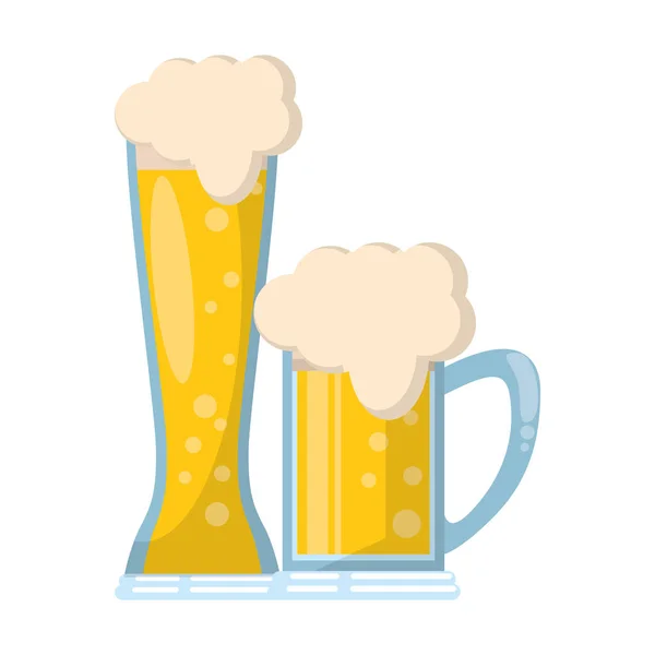 Glasses of beer icon cartoon isolated — Stock Vector