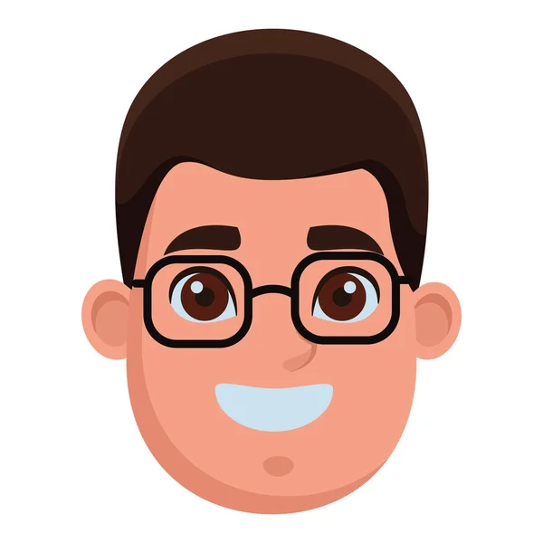 Mladý muž avatar kreslený postava — Stockový vektor