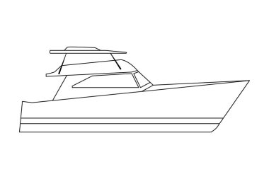 Lüks yatch hızlı deniz seyahat siyah ve beyaz