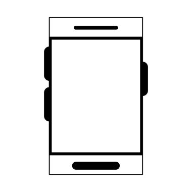 Smartphone mobitle teknolojisi siyah beyaz izole sembolü