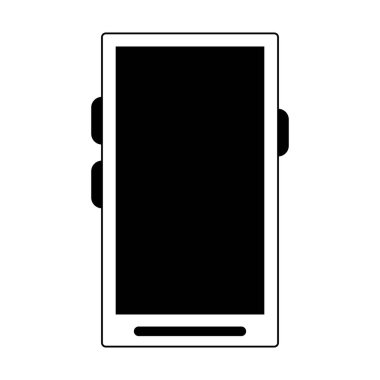 Siyah beyaz akıllı telefon mobil teknoloji sembolü