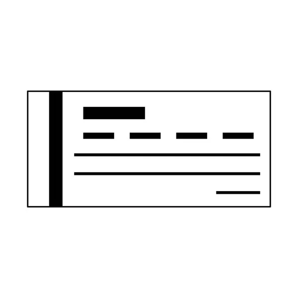 Банковский чек-символ выделен черным и белым — стоковый вектор