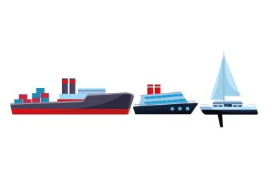 Konteyner kutuları cruiseship ve yelkenli ile Kargo gemisi