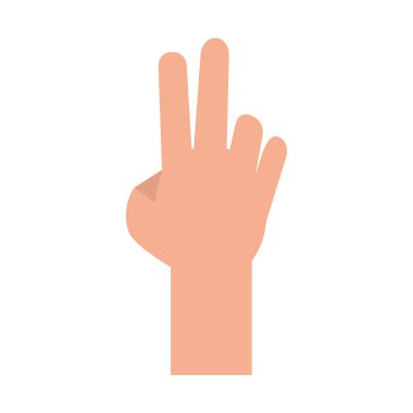 Barış işareti karikatür izole ile El