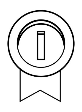 Siyah beyaz birincilik madalya karikatür