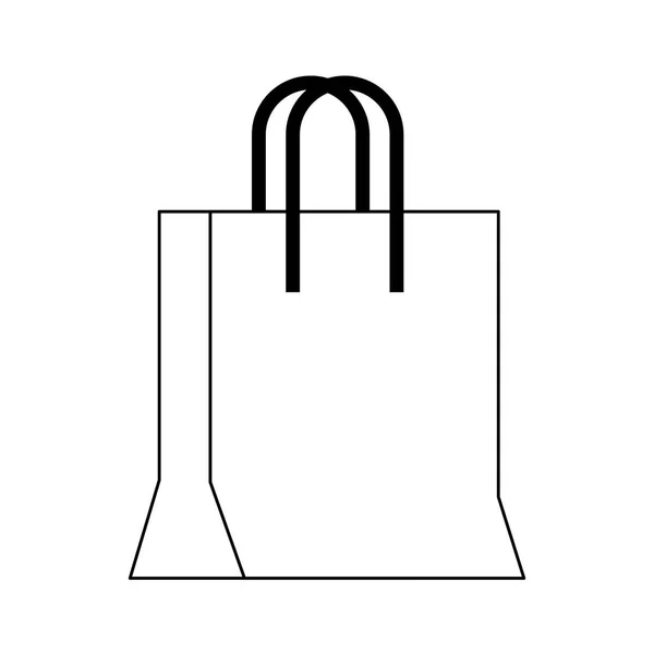 Saco de compras desenho animado símbolo isolado em preto e branco —  Vetores de Stock