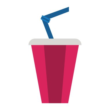 Saman izole düz soda fincan