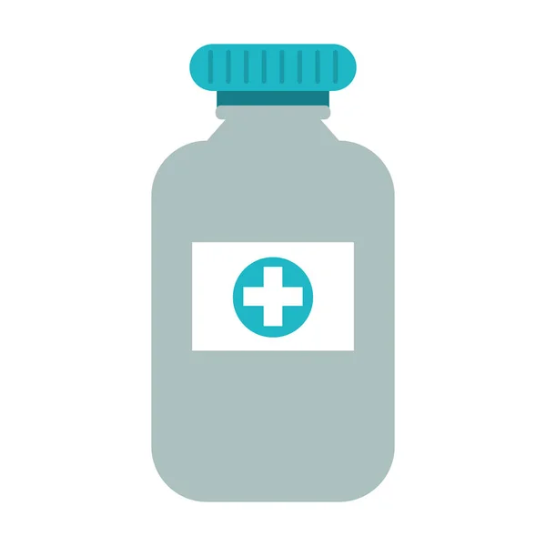 Medicina pillole bottiglia simbolo isolato — Vettoriale Stock