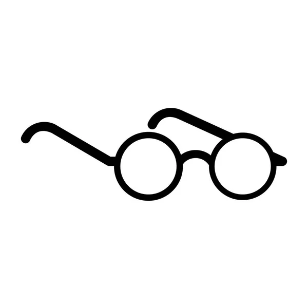 Gafas con marco redondo aislado en blanco y negro — Vector de stock