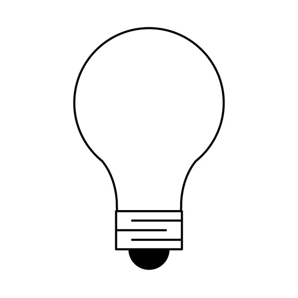 Glühbirnenenergie und großes Ideensymbol in schwarz-weiß — Stockvektor