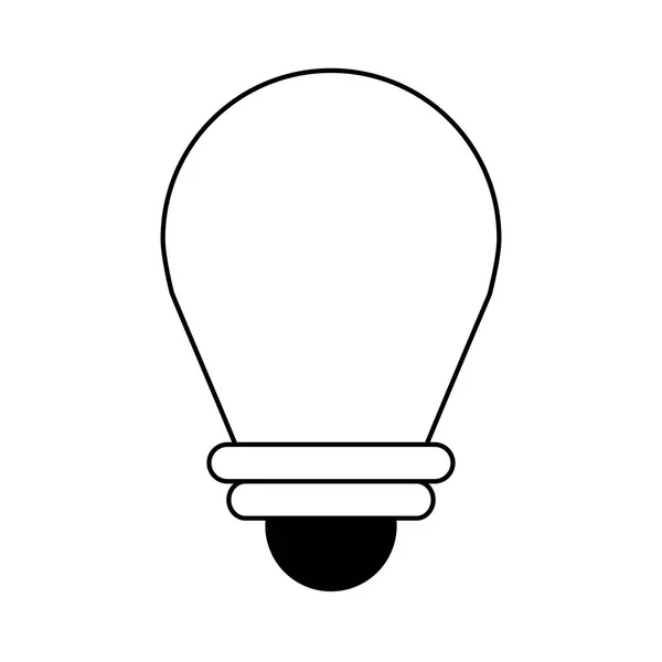 Lâmpada símbolo de luz isolado preto e branco — Vetor de Stock