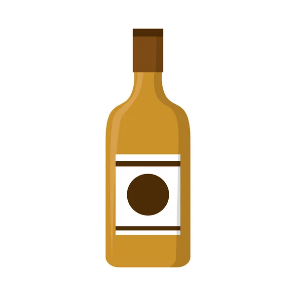 Alkohol dryck glas flaska med etikett — Stock vektor