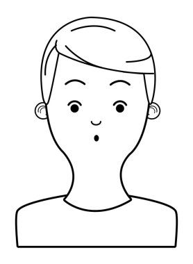 siyah beyaz genç adam çizgi film