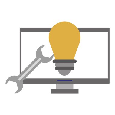 bilgisayar ampulü ve anahtarı