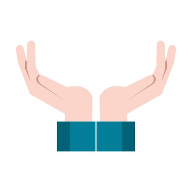 Eller karikatür izole Vektör illüstrasyon kadar açın