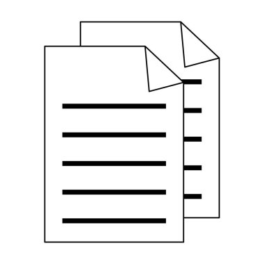 Siyah beyaz bükülmüş köşe sembolü olan belgeler