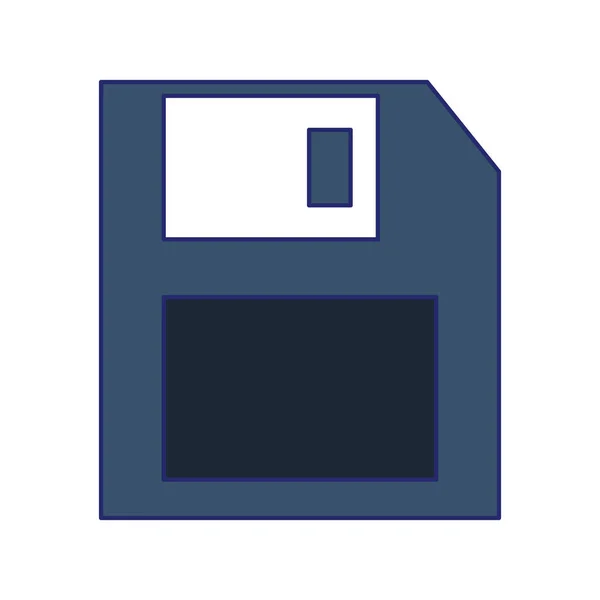 Disquette icône lignes bleues — Image vectorielle