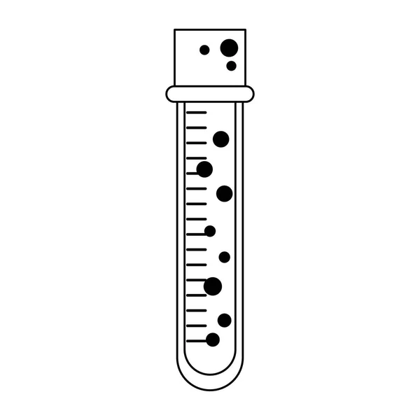 Medical blood test tube isolated symbol in black and white — Stock Vector