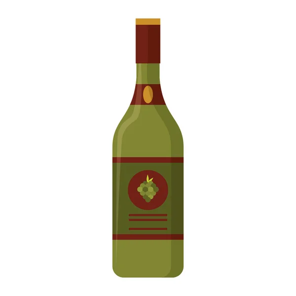 Wine crink bottle with label isolated — Stock vektor