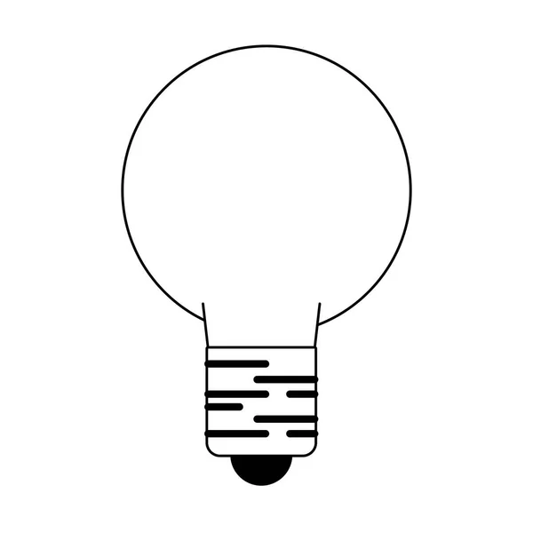Glühbirne Ideensymbol isoliert in schwarz und weiß — Stockvektor