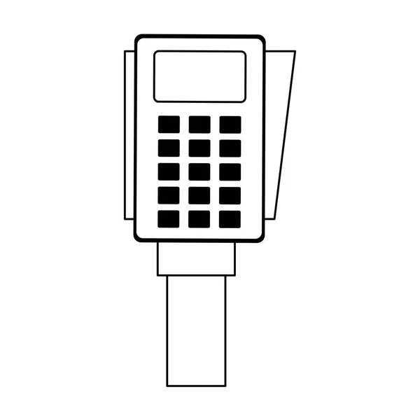Leitor de cartão de crédito dispositivo de pagamento eletrônico em preto e branco — Vetor de Stock