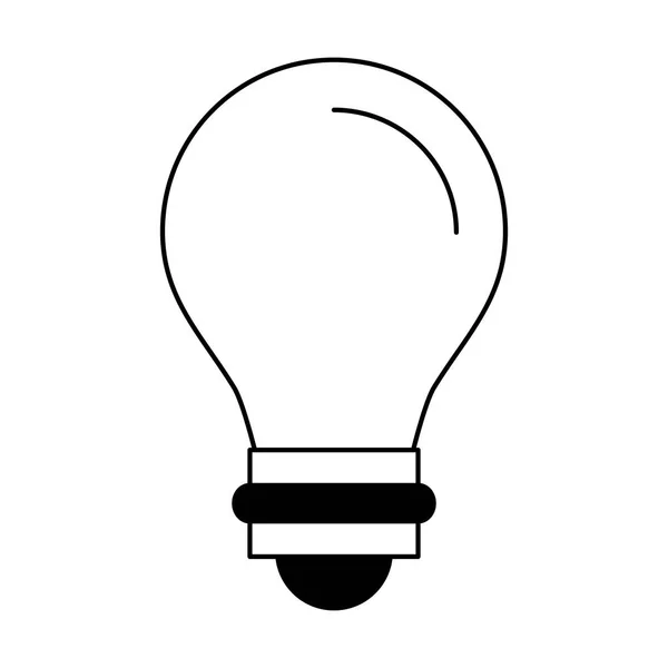 Símbolo de energia de luz da lâmpada isolado em preto e branco — Vetor de Stock