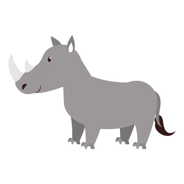Rhino faune mignon animal dessin animé — Image vectorielle