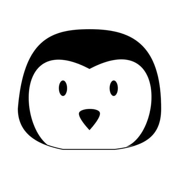 可爱的企鹅动物卡通在黑色和白色 — 图库矢量图片
