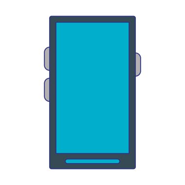 Akıllı telefon mobil teknoloji simgesi mavi çizgiler