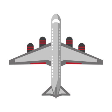 Jet uçak uçak topview sembolü vektör illüstrasyon