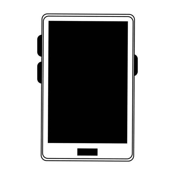 Smartphone mobil technológia szimbólum, fekete-fehér — Stock Vector