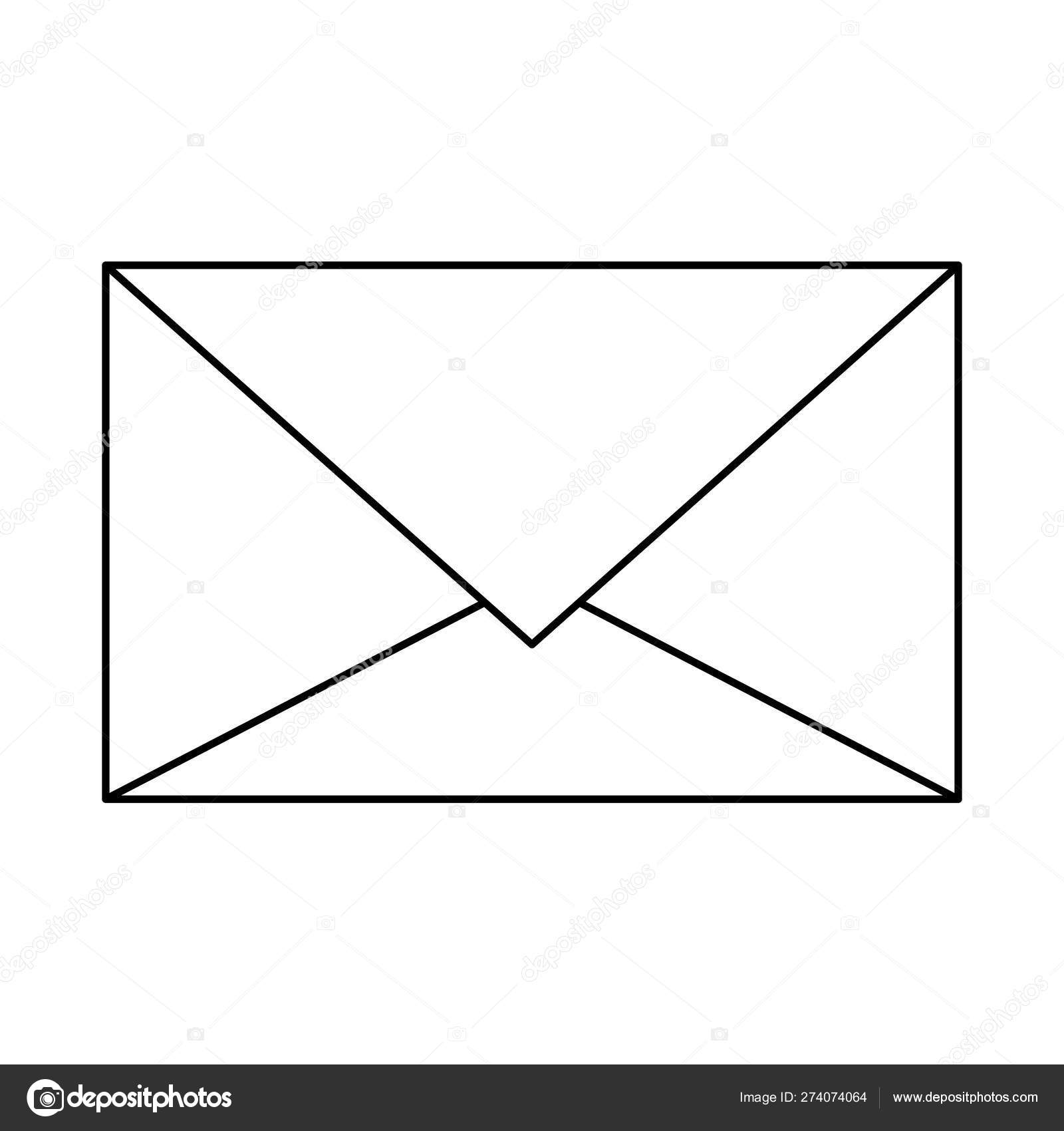 E-Mail-Umschlag Symbol isolierte Karikatur in schwarz und weiß  Stock-Vektorbild von ©jemastock 274074064, image size:1600x1700