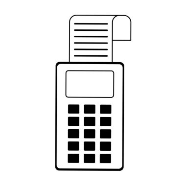 Siyah beyaz kredi kartı okuyucu elektronik ödeme cihazı