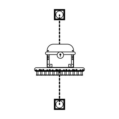 Siyah ve beyaz videogame karakterler ve öğeleri karikatürler