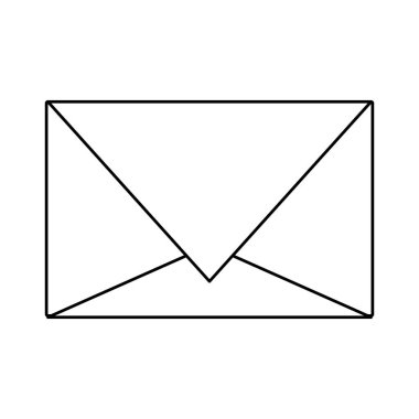 Siyah ve beyaz izole e-posta zarf sembolü