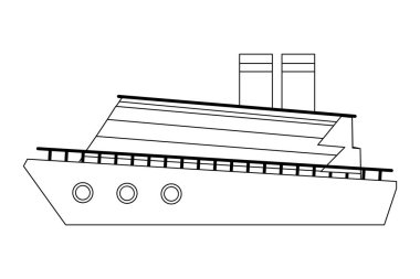 Ticari cruiseship tatil eğlence gezisi siyah ve beyaz