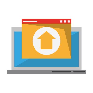 yükleme işareti ile bilgisayar