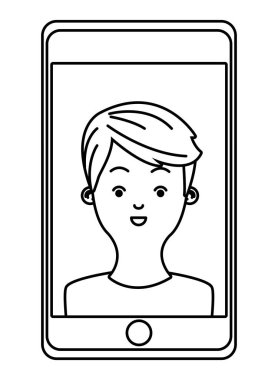 Millennials ve akıllı telefon videocall siyah beyaz