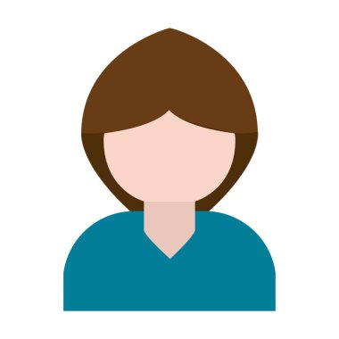 Kadın profil karikatürü izole edilmiş Vektör illüstrasyonu