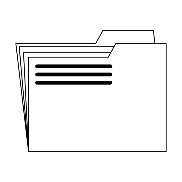 Symbole du document du dossier professionnel isolé en noir et blanc — Image vectorielle